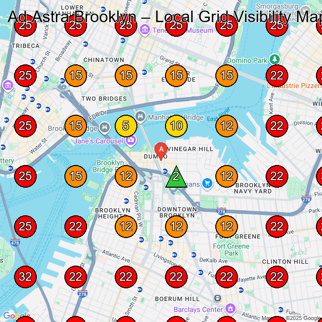 Ad Astra Brooklyn GeoGrid visibility map for Clothing Store in Brooklyn